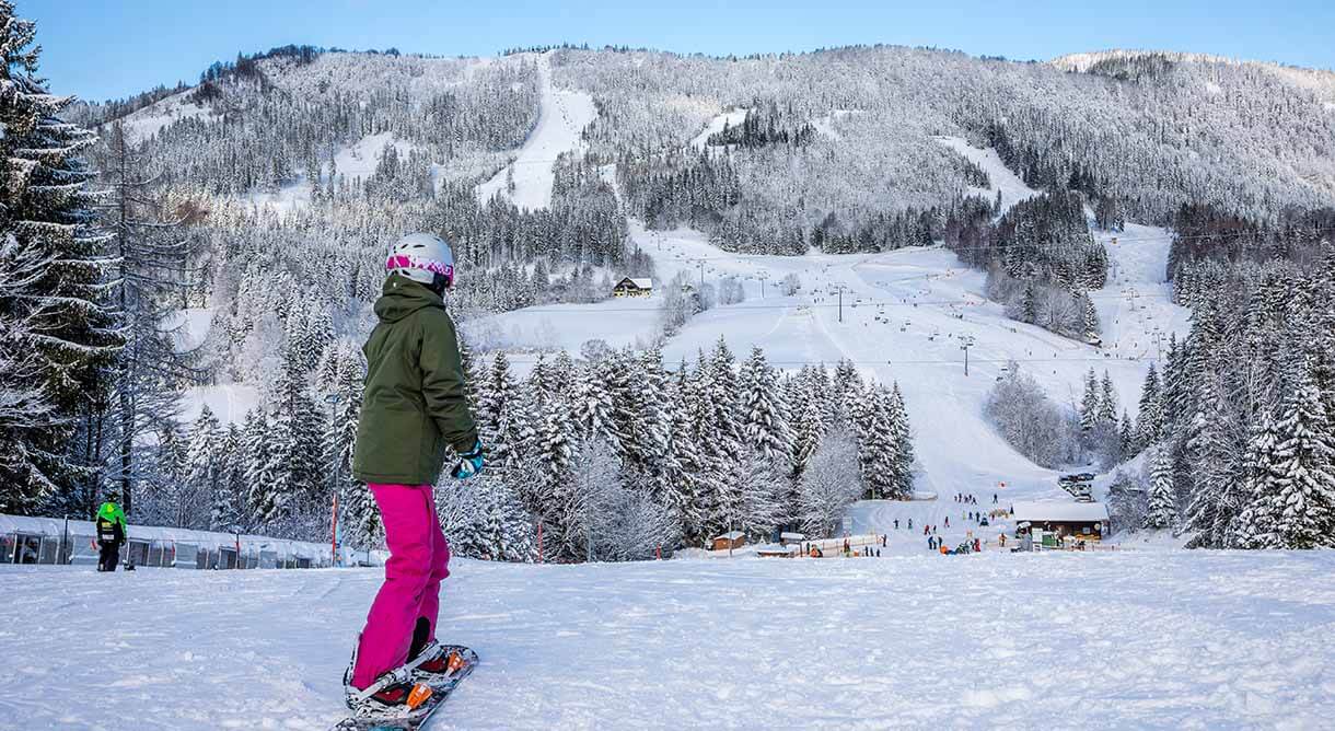 Snowboarder am Annaberg