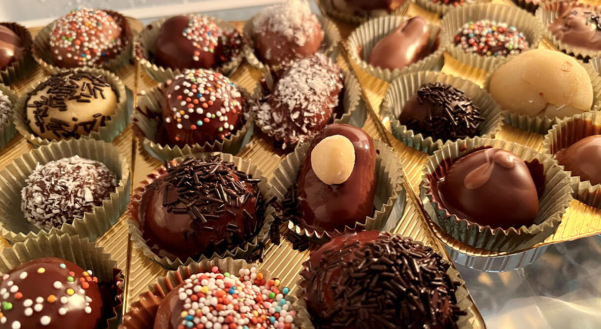 Pralinen im Schokomuseum Confiserie Heindl